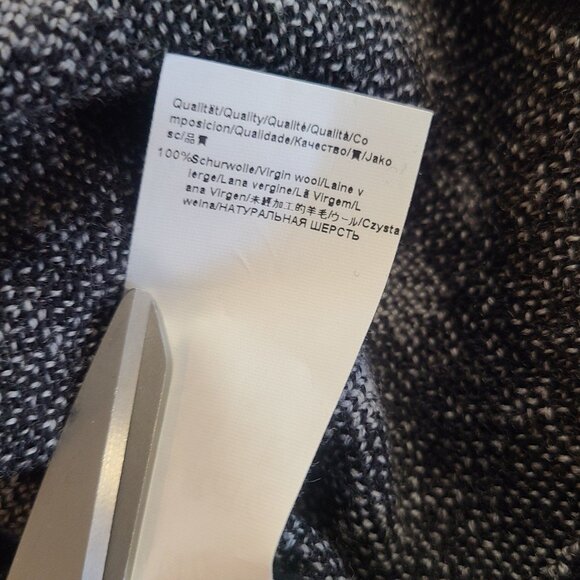 Hugo Boss Virgin Wool Houndstooth Sweater Black Gray Fade Medium - Picture 6 of 9